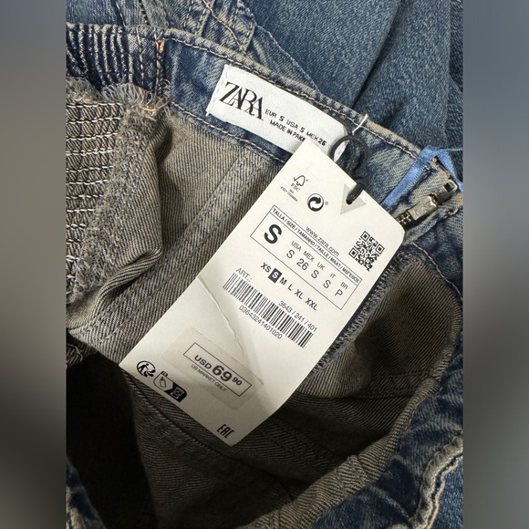 Zara Strapless Denim Midi Dress in Small - Picture 10 of 10